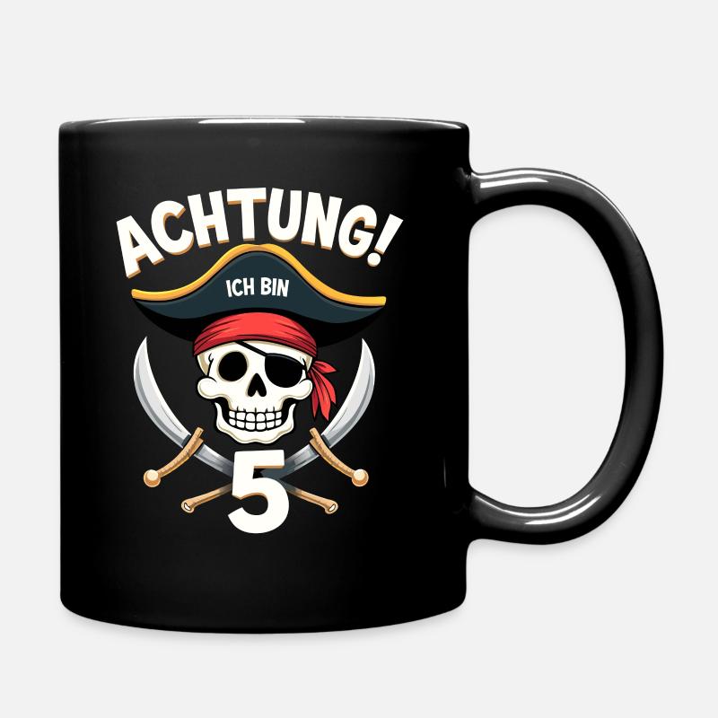 5. Geburtstag Piraten Geschenk Jungs Jungen - Tasse einfarbig - Schwarz