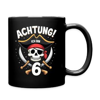 6th Birthday Pirate Gift Boys Boys - Full Colour Mug - black - Right