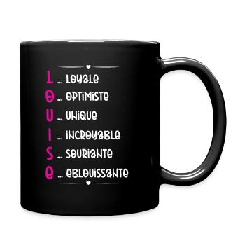 Cadeau Louise - Qualités Personnalisées - Mug uni - noir - Droite