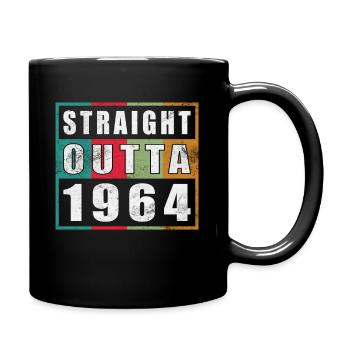 Straight Outta 1964 Retro 1964 Jubiläumsgeschenk - Tasse einfarbig - Schwarz - Rechts