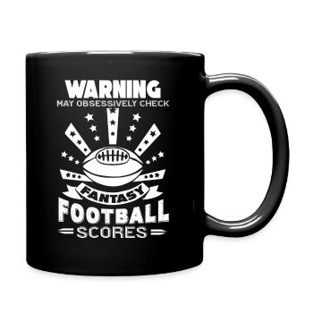 Football Obsessively Check Fantasy Football - Full Colour Mug - black - Right