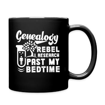 Genealogy Rebel Research Past My Bedtime - Full Colour Mug - black - Right