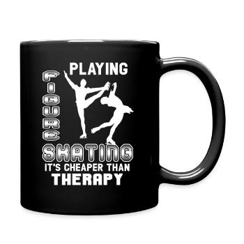 Figure Skating Cheaper Than Therapy - Full Colour Mug - black - Right