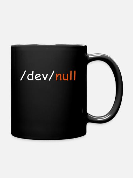 dev null - Tasse einfarbig - Schwarz
