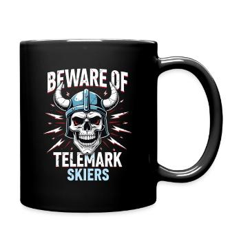 Skull Telemark Ski Heel Free Free Heel Touring Ski - Full Colour Mug - black - Right