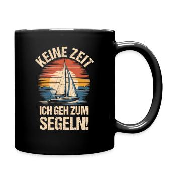 Keine Zeit Segeln Retro Segelboot Skipper Segler - Tasse einfarbig - Schwarz - Rechts