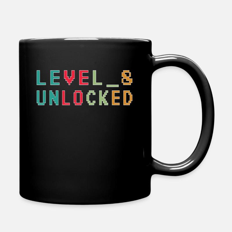 Level 8 Unlocked Zocker 8 Geburtstag Geschenk - Tasse einfarbig - Schwarz