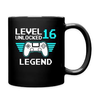 16. Geburtstag 16 Jahre Level 16 Unlocked Vintage - Tasse einfarbig - Schwarz - Rechts