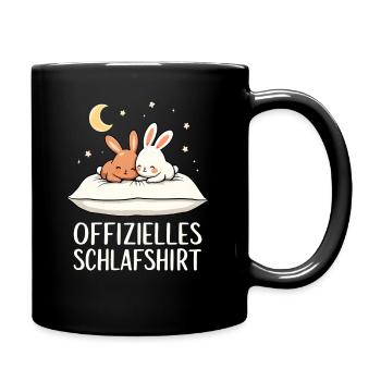 Offizielles Schlafshirt Hasen Hase Paar - Tasse einfarbig - Schwarz - Rechts