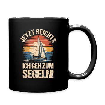 Jetzt Reichts Ich Geh Zum Segeln Retro Segelboot - Tasse einfarbig - Schwarz - Rechts