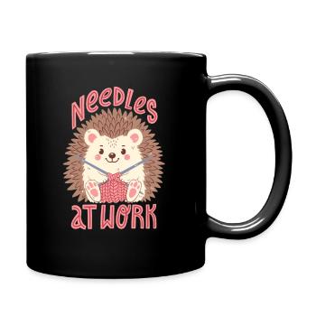 Aiguilles au travail - Mug uni - noir - Droite