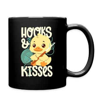 Hooks And Kisses - Tasse einfarbig - Schwarz - Rechts