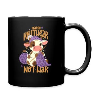 More knitting instead of war - Full Colour Mug - black - Right