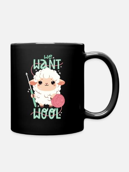 We want wool - Full Colour Mug - black