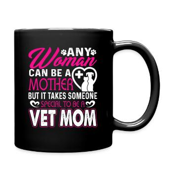 Veterinarian Any Woman Can Be A Vet Mom - Full Colour Mug - black - Right