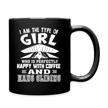 Happy With Coffee And Hang Gliding - Full Colour Mug - black - Right