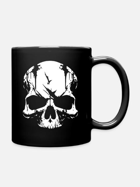 Totenkopf Pirat Rebell - Tasse einfarbig - Schwarz