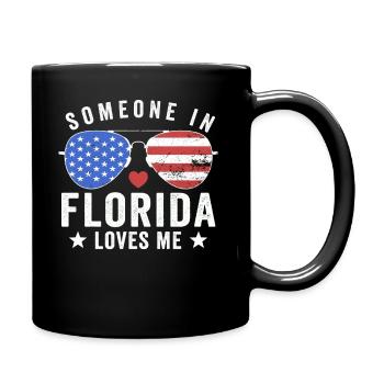 Someone In Florida Loves Me - Full Colour Mug - black - Right