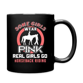 Horseback Riding Real Girls Go Horseback Riding - Full Colour Mug - black - Right
