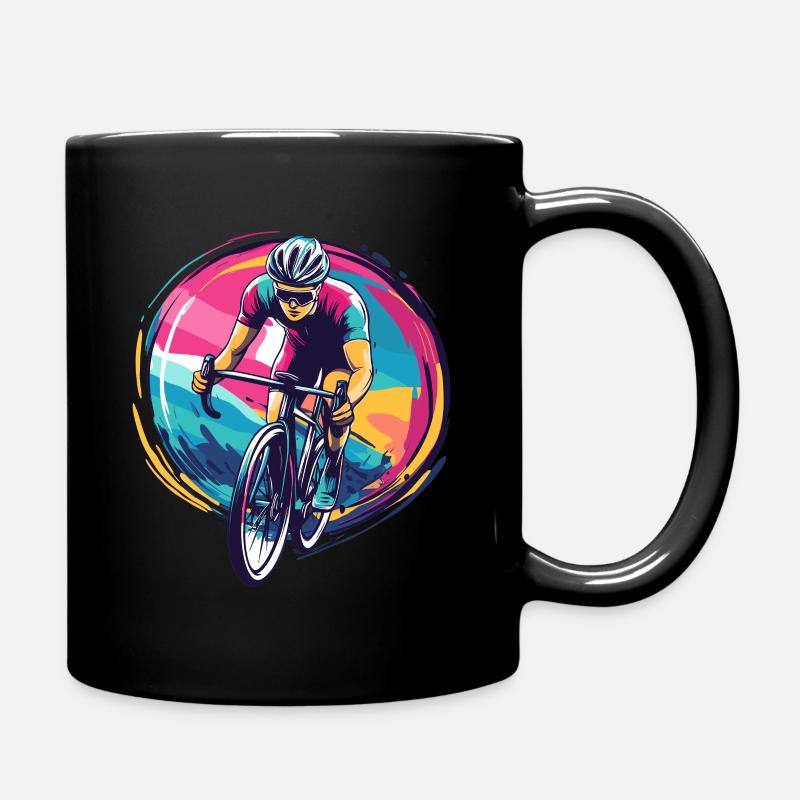 Cycliste sur route, cycliste - Mug uni - noir