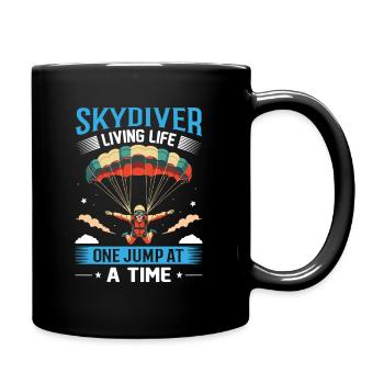 Skydiver: Das Leben Sprung für Sprung leben - Tasse einfarbig - Schwarz - Rechts