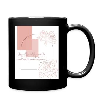 Geometric roses - Full Colour Mug - black - Right