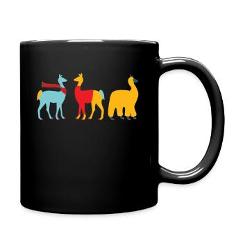 Llama Cute Colorful - Full Colour Mug - black - Right