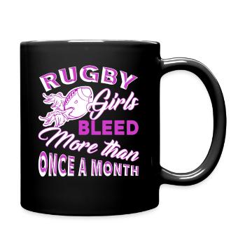 Rugby Girl Bleed More Than Once A Month - Full Colour Mug - black - Right