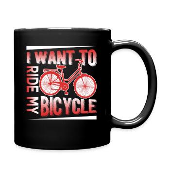 I Want To Ride My Bicycle - Full Colour Mug - black - Right