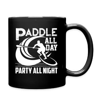 Paddleboarding All Day Party All Night - Full Colour Mug - black - Right