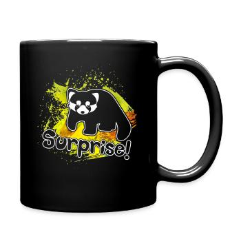 Red Panda Surprise - Full Colour Mug - black - Right