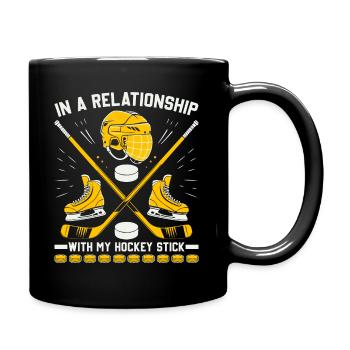 Dans une relation avec mon bâton de hockey. - Mug uni - noir - Droite