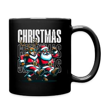 Le Père Noël danse à Noël drôle - Mug uni - noir - Droite