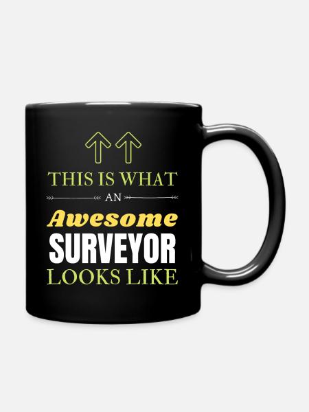 This is What an Awesome Surveyor Looks Like - Full Colour Mug - black