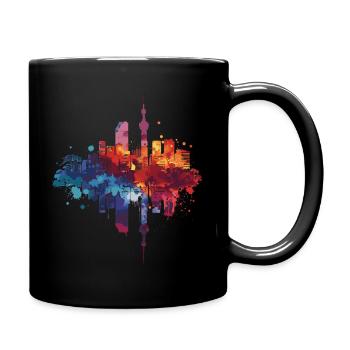 Akita - Tasse einfarbig - Schwarz - Rechts