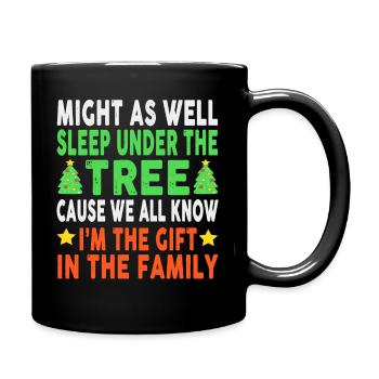 Funny Christmas Kids Christmas Pajamas Girls Boys - Full Colour Mug - black - Right