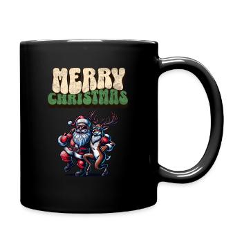 Le Père Noël danse à Noël drôle - Mug uni - noir - Droite