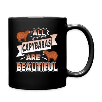 All Capybaras Are Beautiful - Full Colour Mug - black - Right