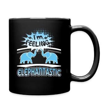 Elephant I'm Feeling Elephantastic - Full Colour Mug - black - Right