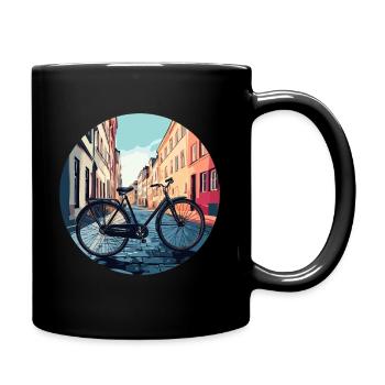 Cyclist, cyclist in the city - Full Colour Mug - black - Right