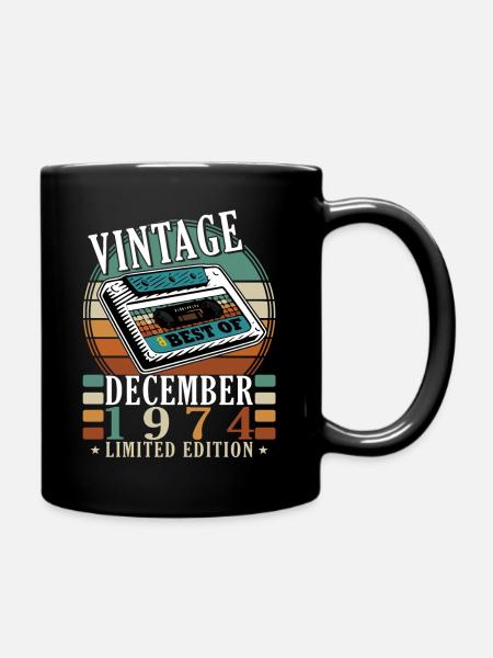 Décembre 1974 Décembre 1974 Cadeau d’anniversaire - Mug uni - noir