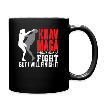Krav Maga Frau Verteidigung Kampfsport - Tasse einfarbig - Schwarz - Rechts