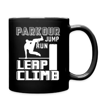 Parkour Jump Run Leap Climb - Full Colour Mug - black - Right