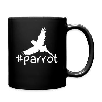 Funny Parrot Hashtag - Full Colour Mug - black - Right