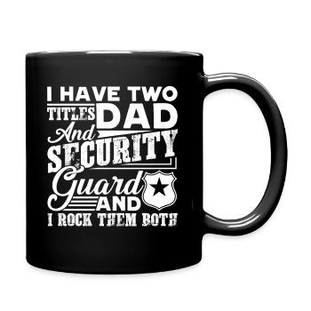 Security Guard Dad And Security Guard - Full Colour Mug - black - Right