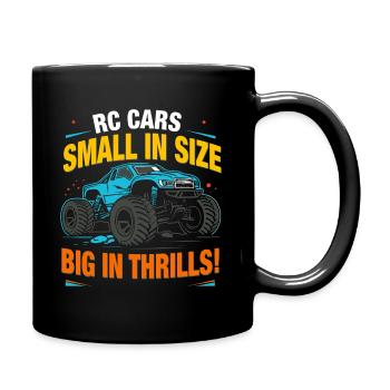 RC cars: Small in size, big in thrills! - Full Colour Mug - black - Right