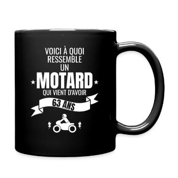 idée cadeau pour un motard humour homme 63 ans - Mug uni - noir - Droite