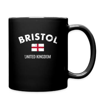 Bristol England Vintage Englische Flagge Engländer - Tasse einfarbig - Schwarz - Rechts
