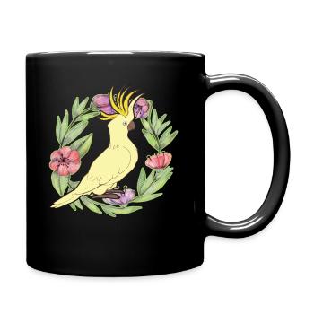 Cockatoo Floral - Full Colour Mug - black - Right