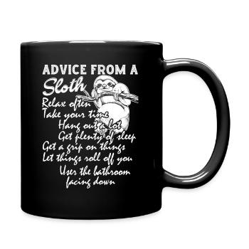 Advice From A Sloth - Full Colour Mug - black - Right